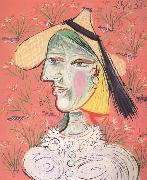 woman in a straw hat pablo picasso